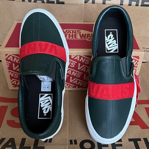 Vans Classic Slip-On W Leather & Webbing Scarabred WMNS - Picture 13 of 16